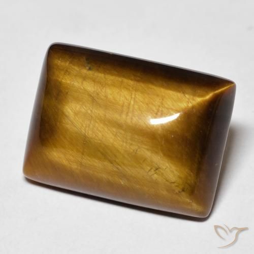 13.42 ct Brown Tiger's Eye Stone, Natural Tiger's Eye in Baguette Cabochon Shape for Sale