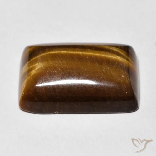 Tiger's Eye Gemstone in 18 x 13 mm (calibrated) Size for Sale, Tiger's Eye Stone in Medium Light-Brown Color
