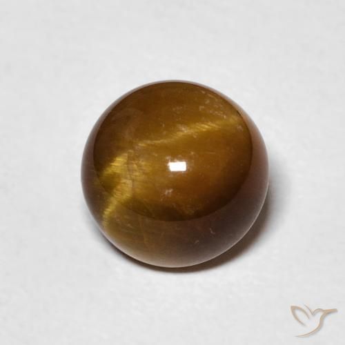 2.32 ct Brown Tiger's Eye Stone, Natural Tiger's Eye in Round Cabochon Shape for Sale