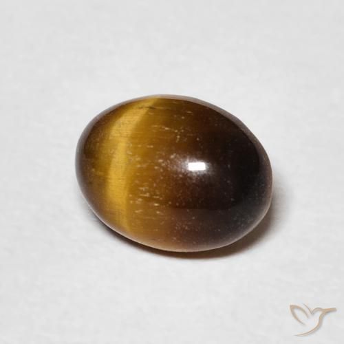 1.44 ct Brown Tiger's Eye Stone, Natural Tiger's Eye in Oval Cabochon Shape for Sale