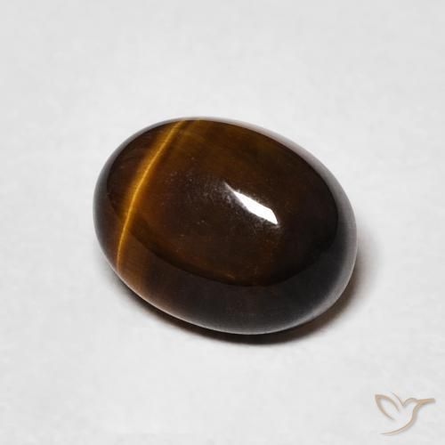 2.04 ct Brown Tiger's Eye Stone, Natural Tiger's Eye in Oval Cabochon Shape for Sale