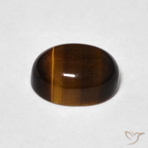 Tiger's Eye Gemstone in 9 x 7 mm (calibrated) Size for Sale, Tiger's Eye Stone in Warm Brown Color