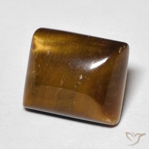 6.38 ct Brown Tiger's Eye Stone, Natural Tiger's Eye in Baguette Cabochon Shape for Sale
