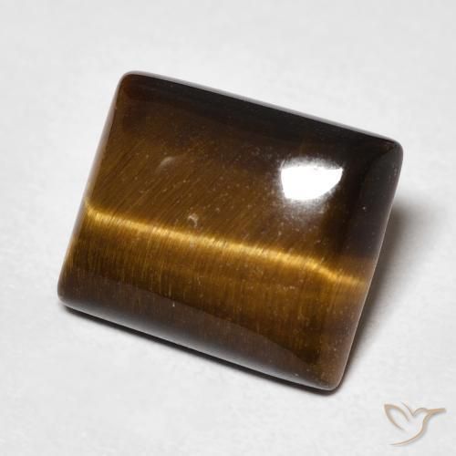 5.71 ct Brown Tiger's Eye Stone, Natural Tiger's Eye in Baguette Cabochon Shape for Sale