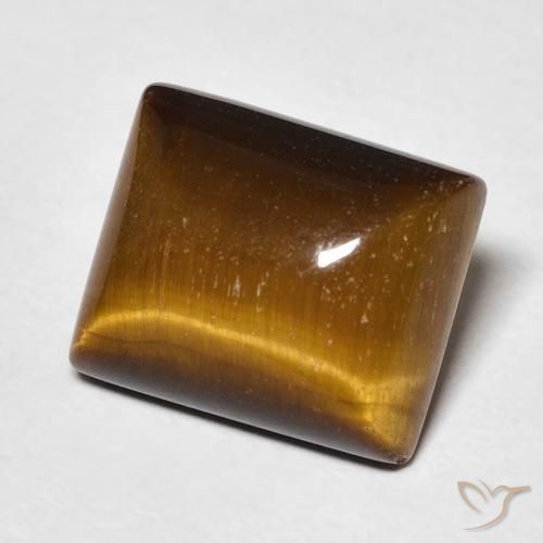 6.47 ct Brown Tiger's Eye Stone, Natural Tiger's Eye in Baguette Cabochon Shape for Sale
