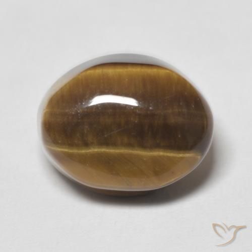 6.70ct Natural Medium Brown Tiger's Eye, Oval, Opaque, Photo A