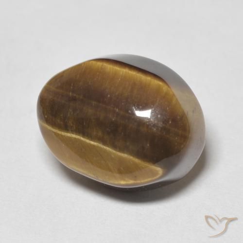 6.70 ct Brown Tiger's Eye Stone, Natural Tiger's Eye in Oval Cabochon Shape for Sale
