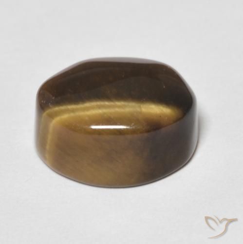 Tiger's Eye Gemstone in 12 x 10 mm (calibrated) Size for Sale, Tiger's Eye Stone in Medium Brown Color