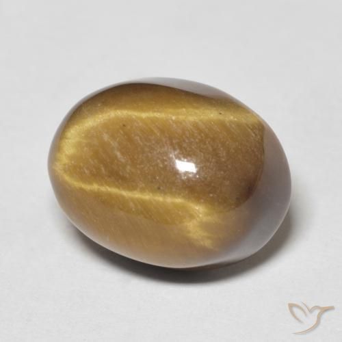 6.90 ct Brown Tiger's Eye Stone, Natural Tiger's Eye in Oval Cabochon Shape for Sale