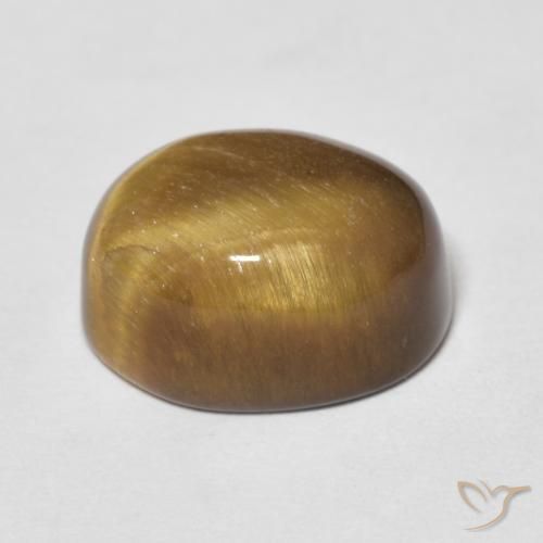 Tiger's Eye Gemstone in 12 x 10 mm (calibrated) Size for Sale, Tiger's Eye Stone in Medium Brown Color
