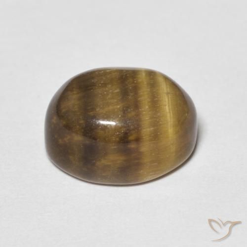 Tiger's Eye Gemstone in 10 x 8 mm (calibrated) Size for Sale, Tiger's Eye Stone in Medium Brown Color