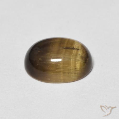 Tiger's Eye Gemstone in 9 x 7 mm (calibrated) Size for Sale, Tiger's Eye Stone in Yellowish Brown Color