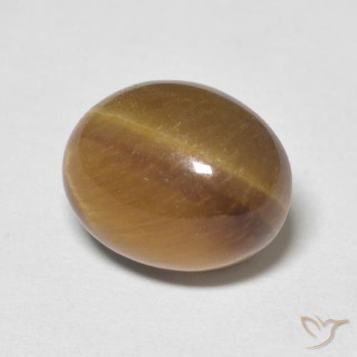 3.12 ct Brown Tiger's Eye Stone, Natural Tiger's Eye in Oval Cabochon Shape for Sale
