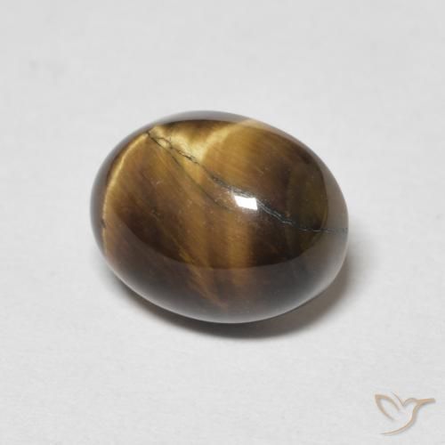2.43 ct Brown Tiger's Eye Stone, Natural Tiger's Eye in Oval Cabochon Shape for Sale