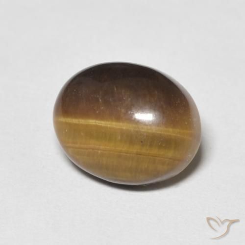 3.02 ct Brown Tiger's Eye Stone, Natural Tiger's Eye in Oval Cabochon Shape for Sale