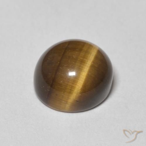 Tiger's Eye Gemstone in 8 mm (calibrated) Size for Sale, Tiger's Eye Stone in Medium Brown Color