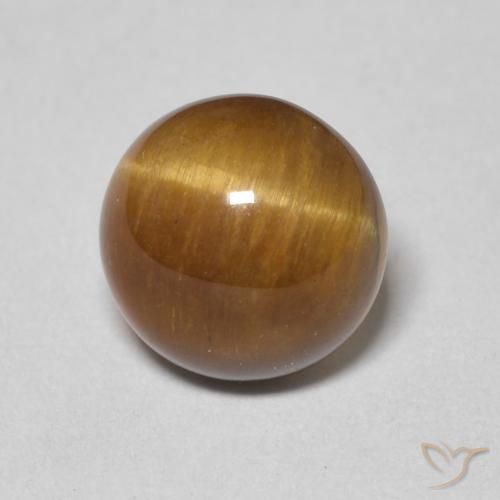 2.17ct Natural Medium Brown Tiger's Eye, Round, Opaque