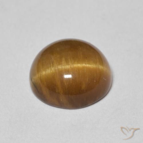 Tiger's Eye Gemstone in 8 mm (calibrated) Size for Sale, Tiger's Eye Stone in Medium Brown Color