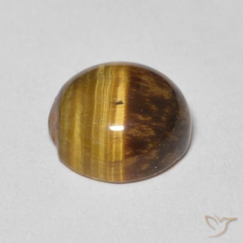 Tiger's Eye Gemstone in 8.5 mm (calibrated) Size for Sale, Tiger's Eye Stone in Medium Brown Color
