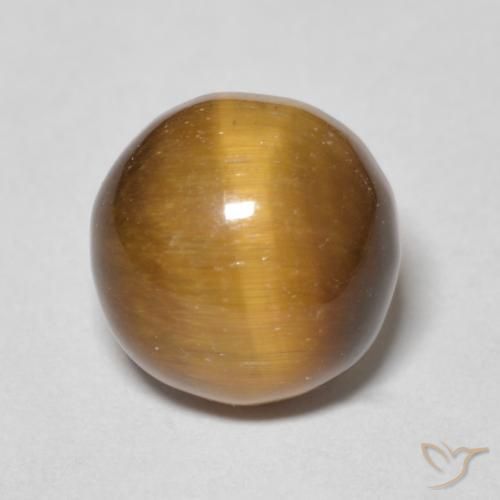 4.29ct Natural Warm Brown Tiger's Eye, Round, Opaque