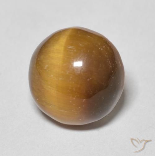 4.29 ct Brown Tiger's Eye Stone, Natural Tiger's Eye in Round Cabochon Shape for Sale