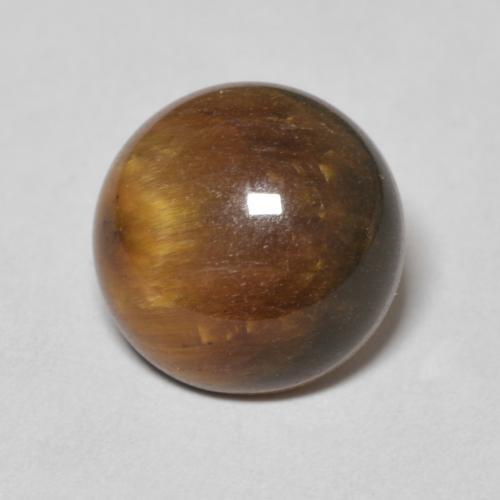 3.57 ct Brown Tiger's Eye Stone, Natural Tiger's Eye in Round Cabochon Shape for Sale