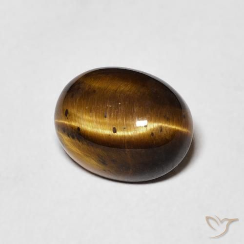 2.10 ct Brown Tiger's Eye Stone, Natural Tiger's Eye in Oval Cabochon Shape for Sale