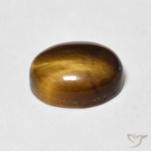 Tiger's Eye Gemstone in 10 x 8 mm (calibrated) Size for Sale, Tiger's Eye Stone in Medium Brown Color