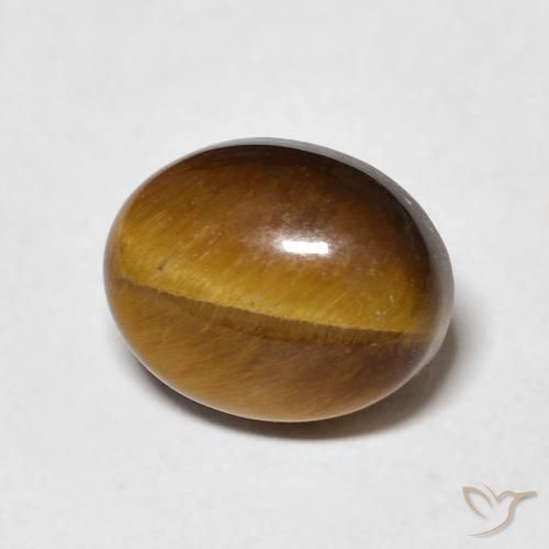 3.05 ct Brown Tiger's Eye Stone, Natural Tiger's Eye in Oval Cabochon Shape for Sale