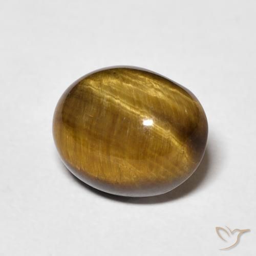 3.30 ct Brown Tiger's Eye Stone, Natural Tiger's Eye in Oval Cabochon Shape for Sale
