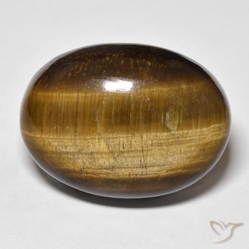 36.66 ct Brown Tiger's Eye Gemstone, Tiger's Eye Gem in Oval Cabochon Shape for Sale.