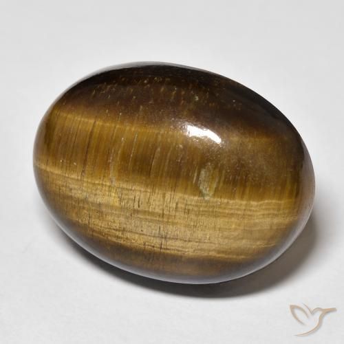 36.66 ct Brown Tiger's Eye Stone, Natural Tiger's Eye in Oval Cabochon Shape for Sale