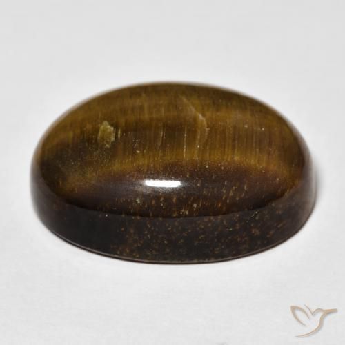 Tiger's Eye Gemstone in 25 x 18 mm (calibrated) Size for Sale, Tiger's Eye Stone in Medium Light-Brown Color