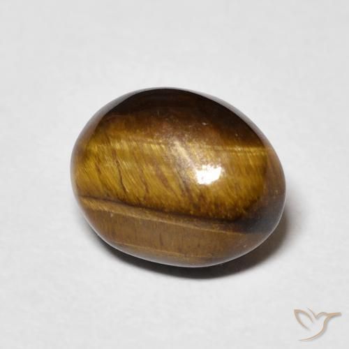 3.44 ct Brown Tiger's Eye Stone, Natural Tiger's Eye in Oval Cabochon Shape for Sale