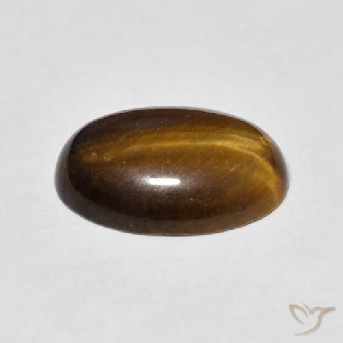 Tiger's Eye Gemstone in 14 x 10 mm (calibrated) Size for Sale, Tiger's Eye Stone in Warm Brown Color