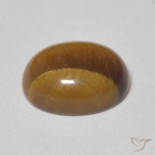 Tiger's Eye Gemstone in 10 x 8 mm (calibrated) Size for Sale, Tiger's Eye Stone in Medium Brown Color