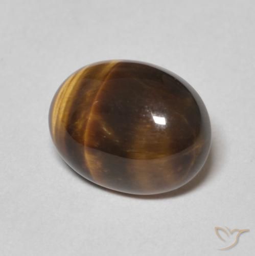 2.20 ct Brown Tiger's Eye Stone, Natural Tiger's Eye in Oval Cabochon Shape for Sale