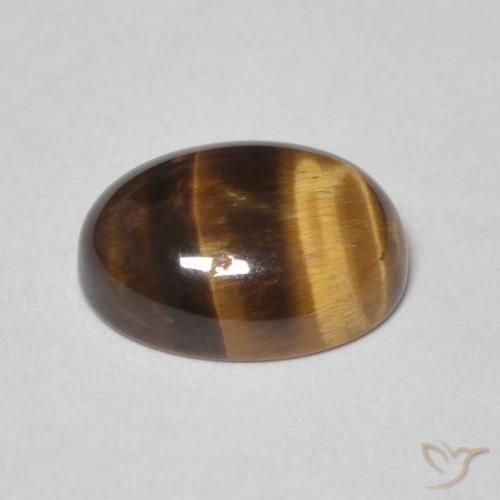 Tiger's Eye Gemstone in 9.5 x 7.4 mm Size for Sale, Tiger's Eye Stone in Gingerbread Brown Color