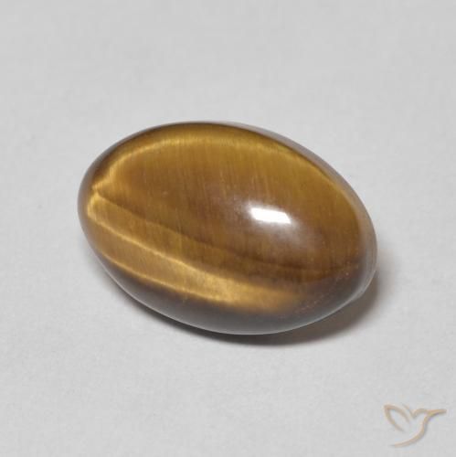 3.71 ct Brown Tiger's Eye Stone, Natural Tiger's Eye in Oval Cabochon Shape for Sale