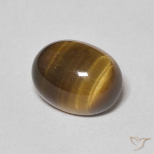 2.09 ct Brown Tiger's Eye Stone, Natural Tiger's Eye in Oval Cabochon Shape for Sale