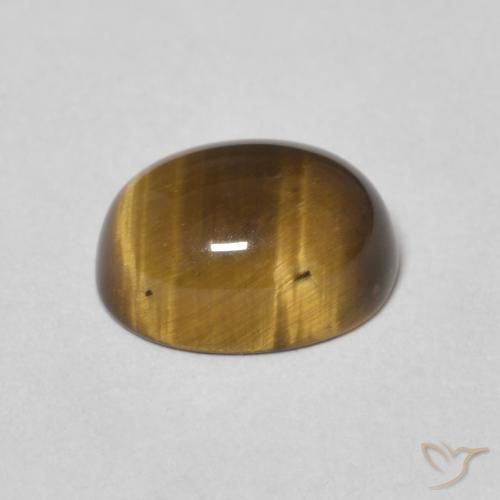 Tiger's Eye Gemstone in 9 x 7 mm (calibrated) Size for Sale, Tiger's Eye Stone in Medium Brown Color