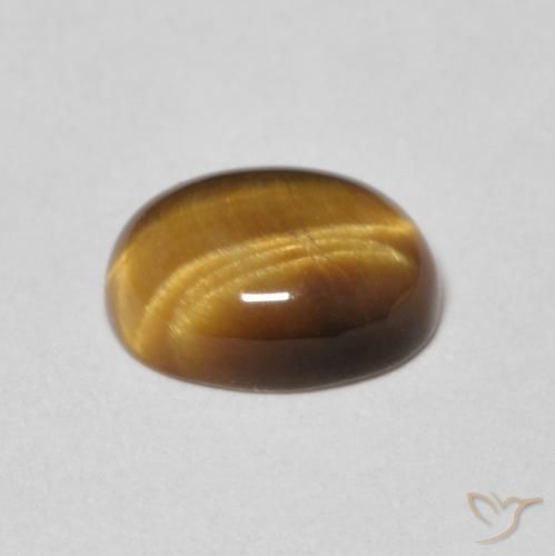 Tiger's Eye Gemstone in 9 x 7 mm (calibrated) Size for Sale, Tiger's Eye Stone in Golden Brown Color