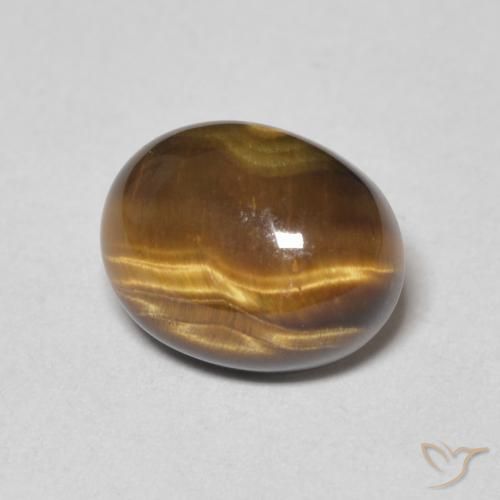 2.09 ct Brown Tiger's Eye Stone, Natural Tiger's Eye in Oval Cabochon Shape for Sale