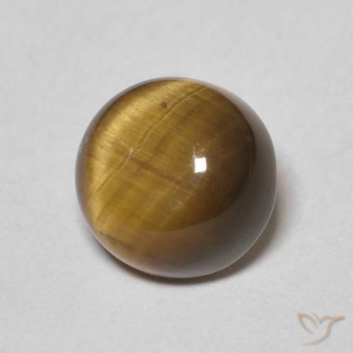 1.53 ct Brown Tiger's Eye Stone, Natural Tiger's Eye in Round Cabochon Shape for Sale