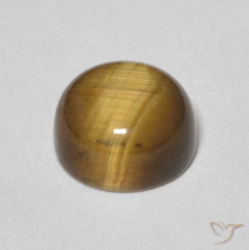Tiger's Eye Gemstone in 7 mm (calibrated) Size for Sale, Tiger's Eye Stone in Medium Brown Color