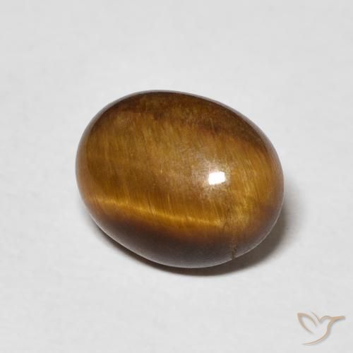 2.62 ct Brown Tiger's Eye Stone, Natural Tiger's Eye in Oval Cabochon Shape for Sale