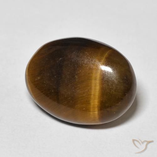 8.66 ct Brown Tiger's Eye Stone, Natural Tiger's Eye in Oval Cabochon Shape for Sale