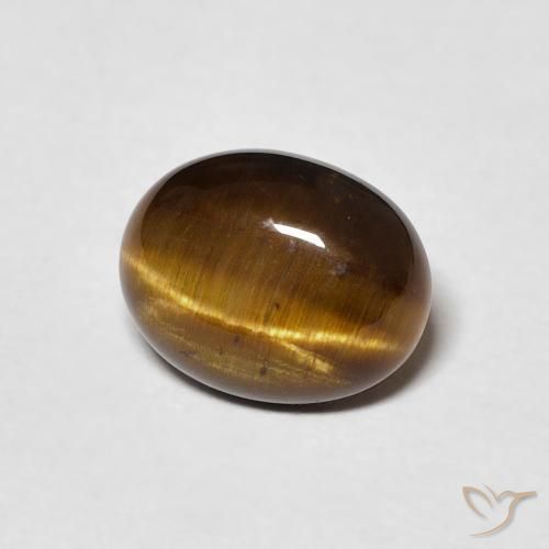 1.68 ct Brown Tiger's Eye Stone, Natural Tiger's Eye in Oval Cabochon Shape for Sale
