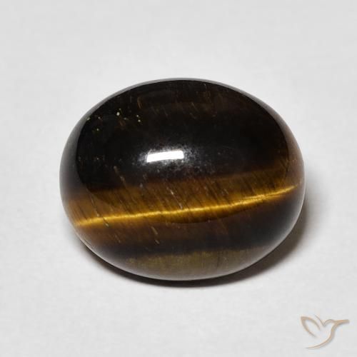 4.79ct Natural Medium Dark-Brown Tiger's Eye, Oval, Opaque