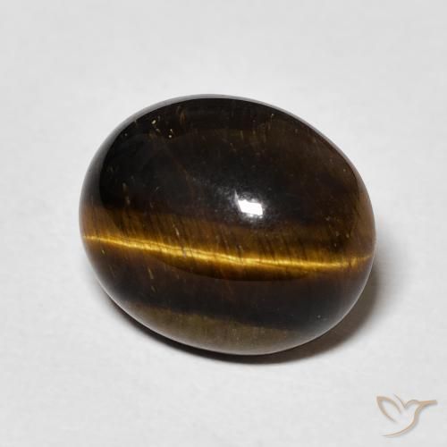 4.79 ct Brown Tiger's Eye Stone, Natural Tiger's Eye in Oval Cabochon Shape for Sale